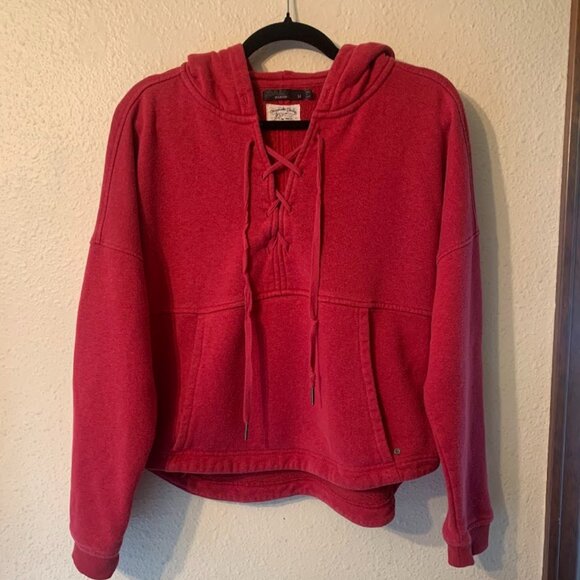 Prana Cozy Up Red Hemp Blend Hoodie -- Size M - Picture 2 of 6